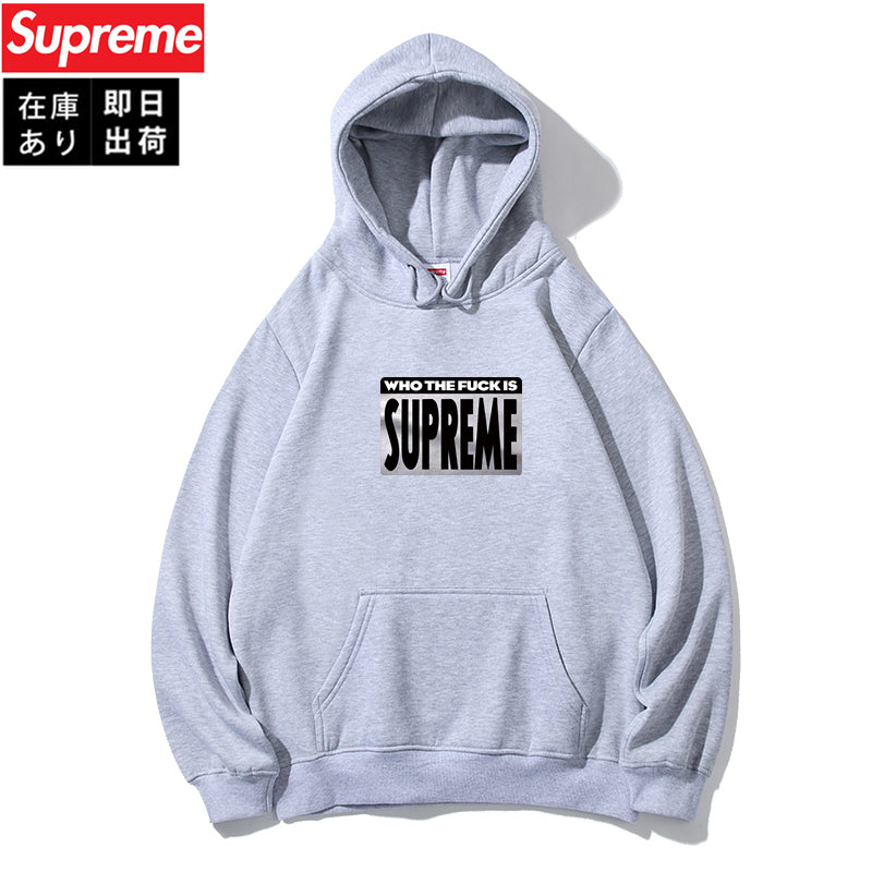 Supreme 縦長スクエアロゴ スウェットパーカー