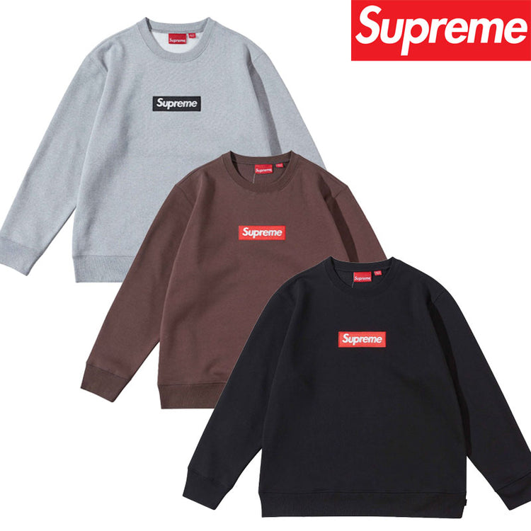 シュプリーム  22FW Box Logo Crewneck 秋冬新作 ボゴプラス ベルベット ラウンドネック プルオーバー スウェットシャツ