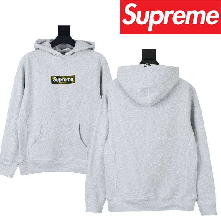 シュプリーム  23Fw Camouflage Box Logo Hooded Hooded Sweater フード付きプラッシュセーター 黒