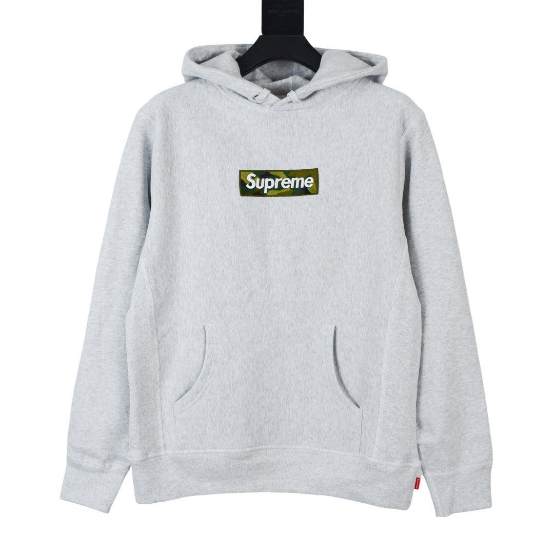 シュプリーム  23Fw Camouflage Box Logo Hooded Hooded Sweater フード付きプラッシュセーター 黒