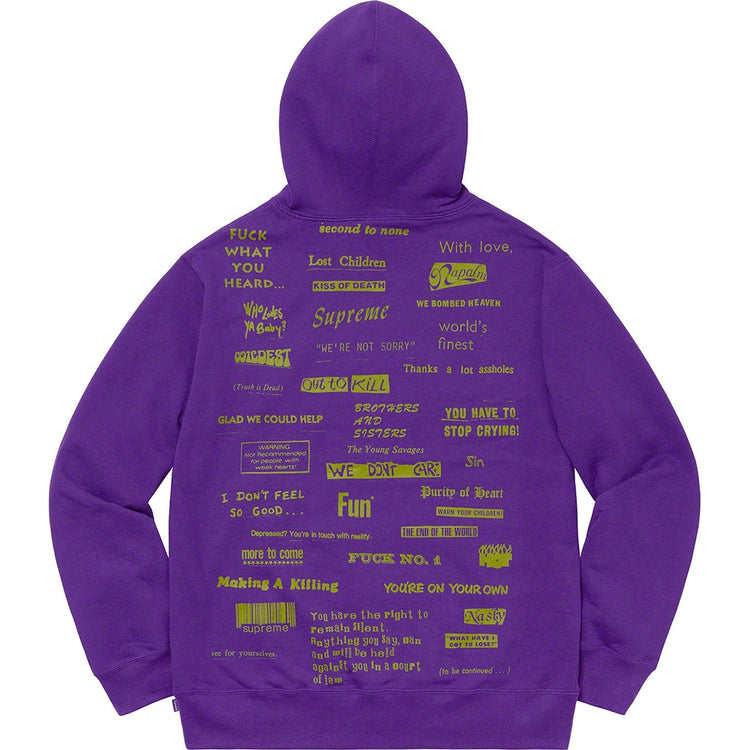 Supreme ストップクライング スウェットパーカー