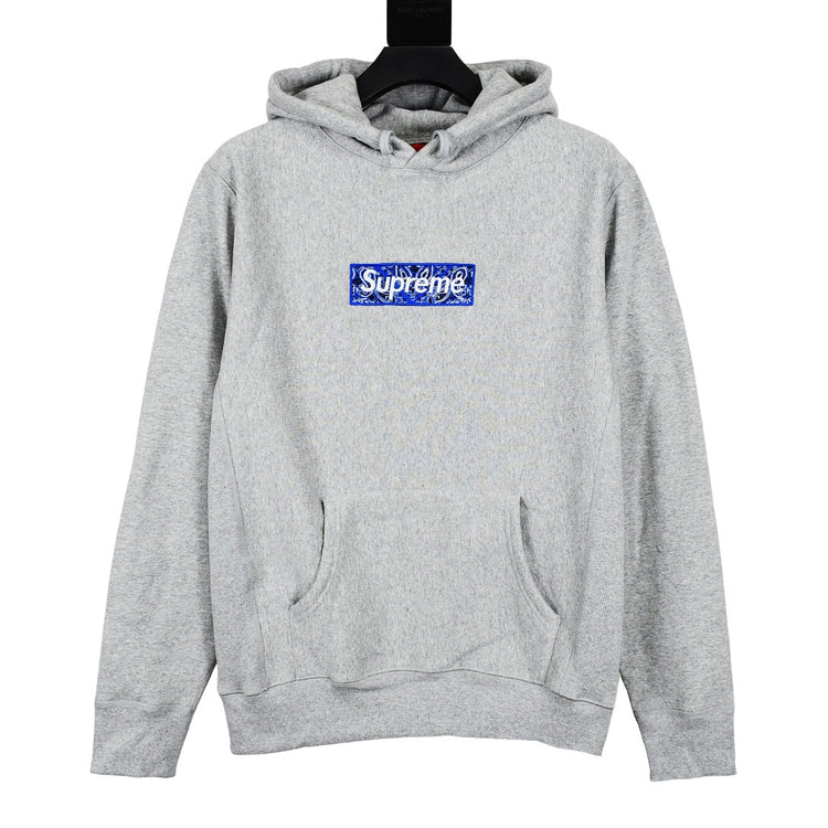シュプリーム  FW19 Week 16 Bandana Box Logo カシューフラワー刺繍入りフード付きフリーススウェットシャツ