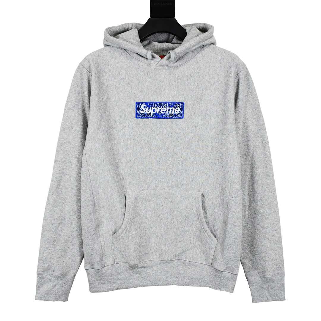 シュプリーム  FW19 Week 16 Bandana Box Logo カシューフラワー刺繍入りフード付きフリーススウェットシャツ