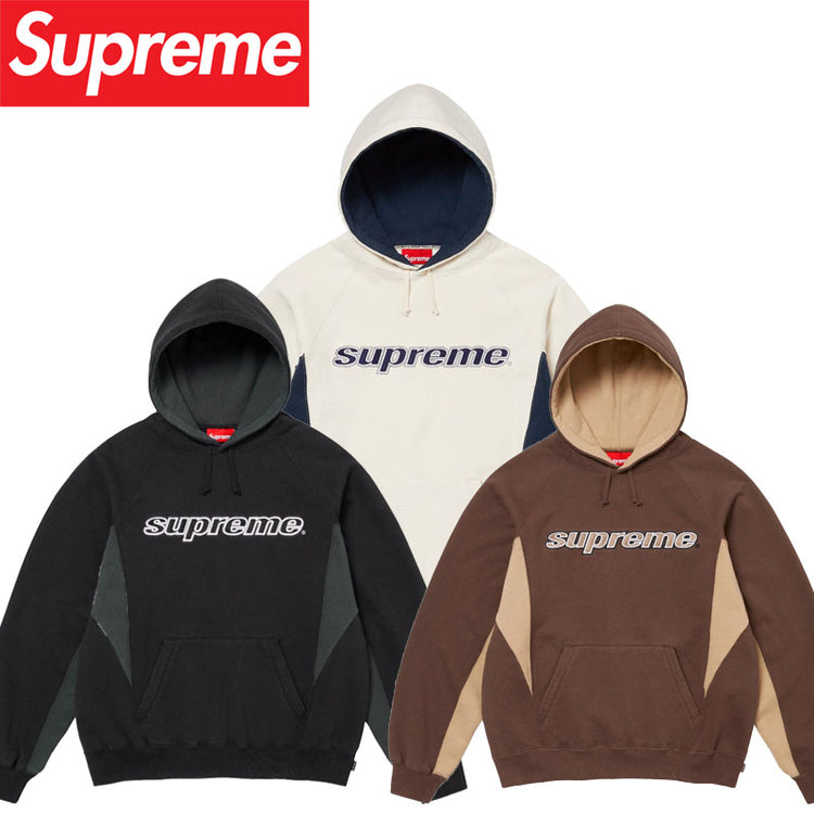 シュプリーム  24fw DIYISION HOODED パッチワーク刺繍ロゴスウェットシャツ