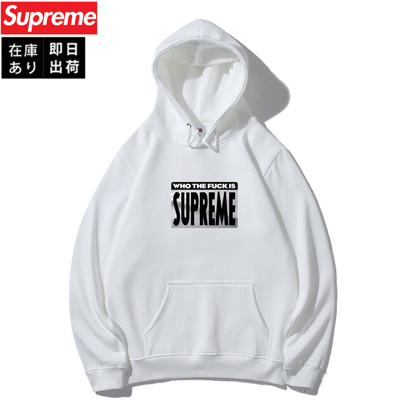 Supreme 縦長スクエアロゴ スウェットパーカー