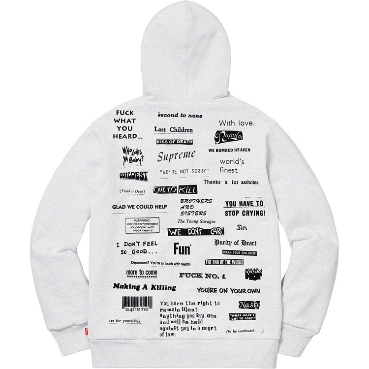 Supreme ストップクライング スウェットパーカー
