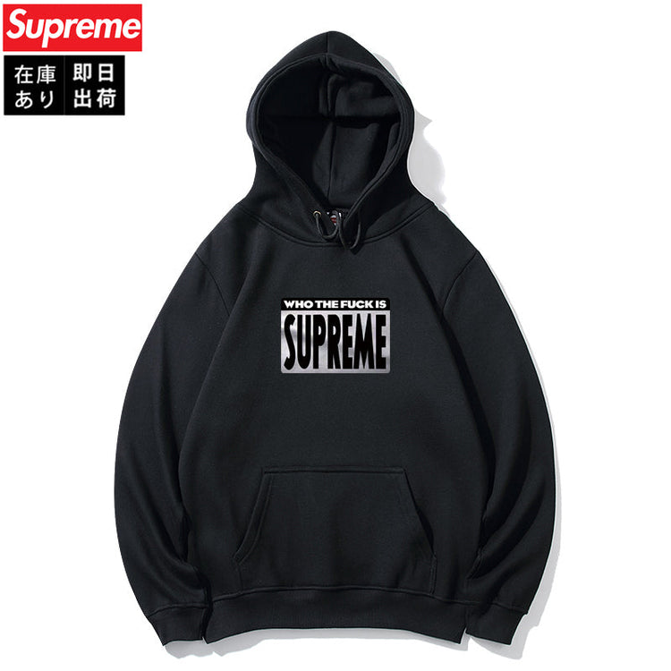 Supreme 縦長スクエアロゴ スウェットパーカー