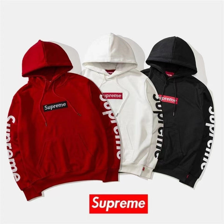 Supreme 袖ロゴ ボックスロゴ スウェットパーカー